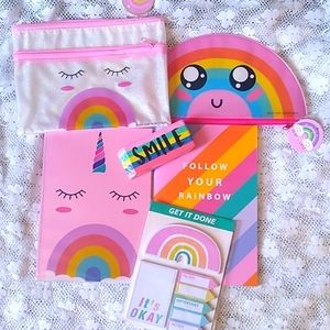 🌈6 Piece Rainbow/ Unicorn Stationary/ Journal Set 🦄